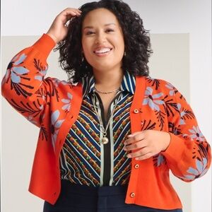 Cabi Bloom Cardigan & Chevron Top, Spring 23, EUC, Size XXL